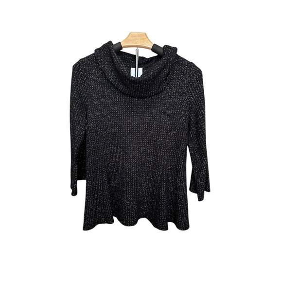 Sunday Tops - Cowl‎ Neck Tunic Top Sparkle Party Holiday Flared Sleeve